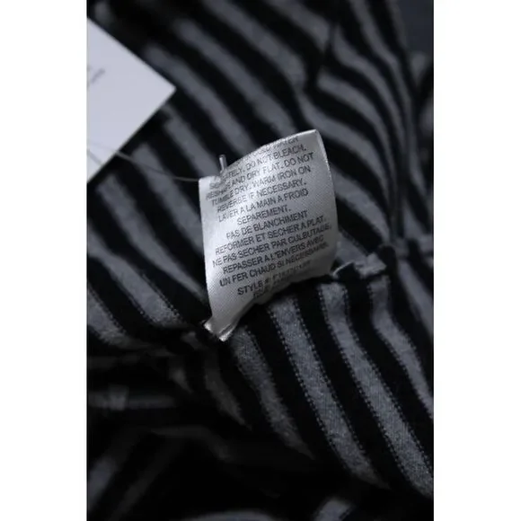 Minnie Rose Womens Cotton Long Sleeve Striped T shirt Gray Black Size XS - Picture 6 of 6